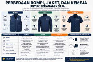 Perbedaan Rompi, Jaket, dan Kemeja untuk Seragam Kerja