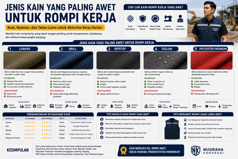 Kain Rjpk Jenis Kain yang Paling Awet untuk Rompi Kerja