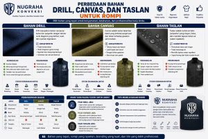 Perbedaan Bahan Drill, Canvas, dan Taslan untuk Rompi